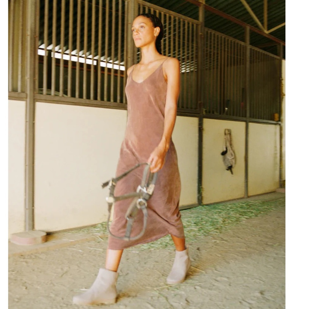 OZMA of California Anaise Slip Dress in Almond - Picture 2 of 7